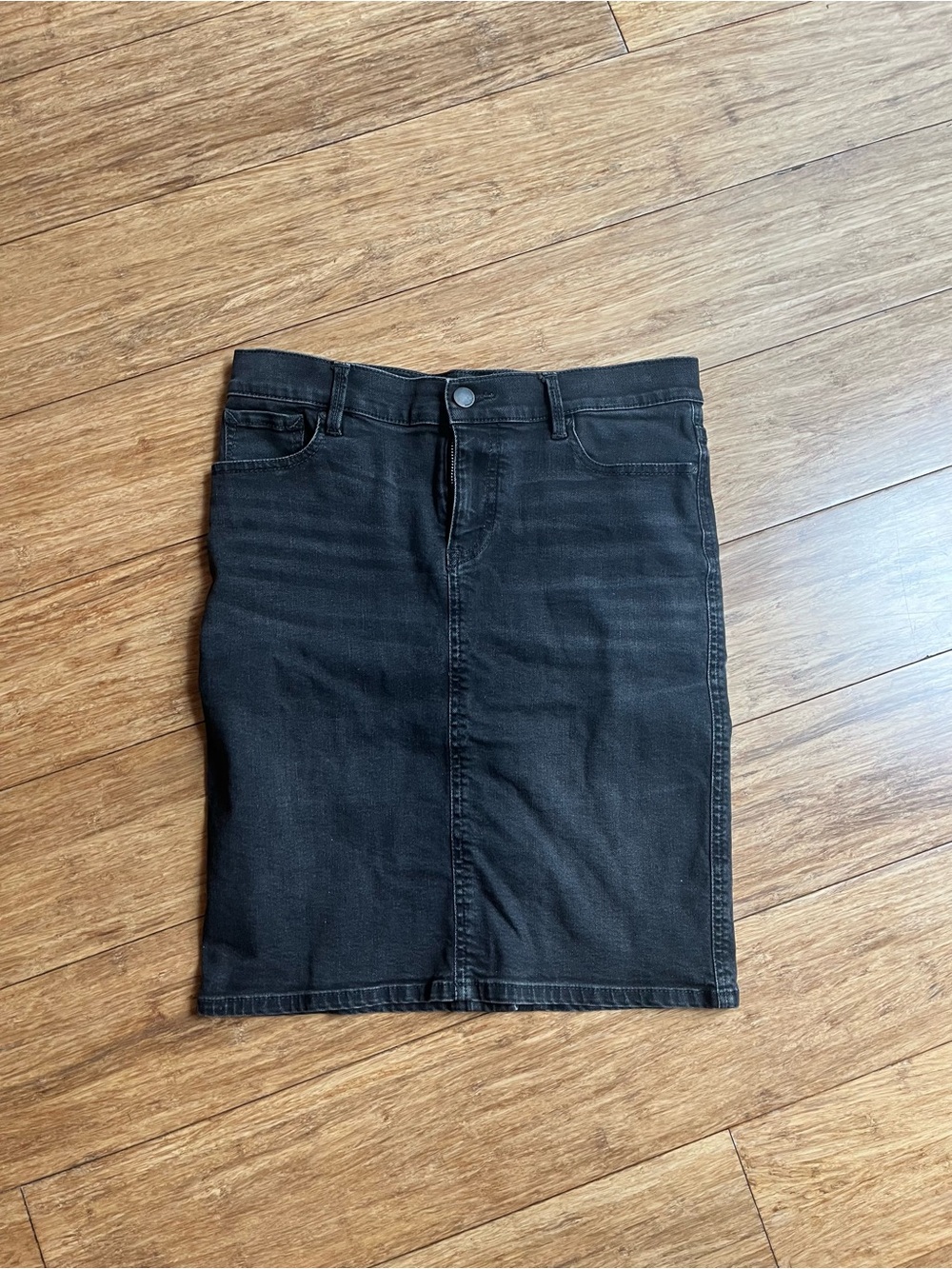 Armani Exchange Black Denim Pencil Skirt